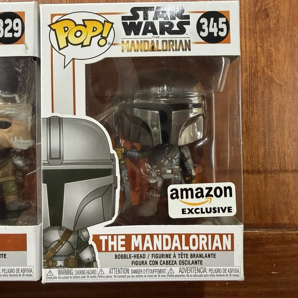 Star Wars Funko Pop Lot of 4 Mandalorian Chrome Amazon Exclusive Luke IG-11